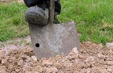 Basketball goal installation tools and footing work